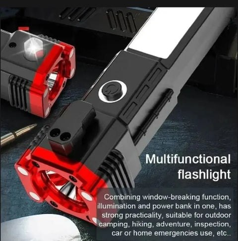 *8-in-1 Emergency Survival Torch LED Flashlight with Power Bank*
