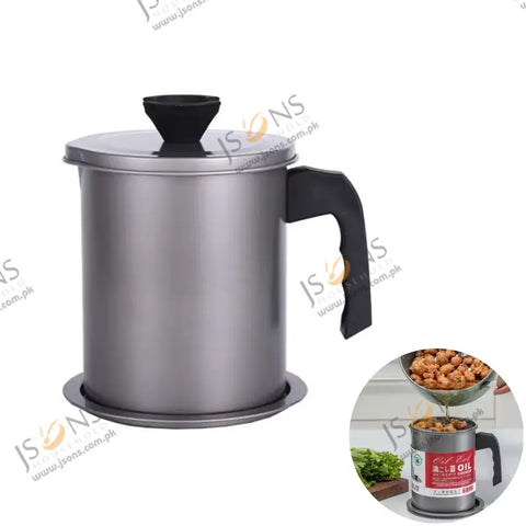 2-in-1 Oil Strainer Pot & Oil Dispenser Bottle
