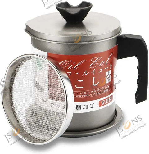 2-in-1 Oil Strainer Pot & Oil Dispenser Bottle